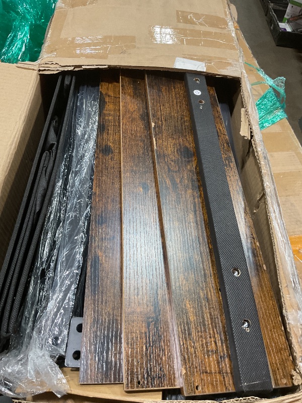 Photo 1 of **SELLING FOR PARTS AS A PARTIAL SET. ONE BOX OF TWO.**DAMAGE TO ENDS.YITAHOME King Size Bed Frame with 4 Storage Drawers and RGB LED Lights, Velvet Upholstered Platform Bed with Charging Station and Bookcase Storage Headboard, No Box Spring Needed, Easy 