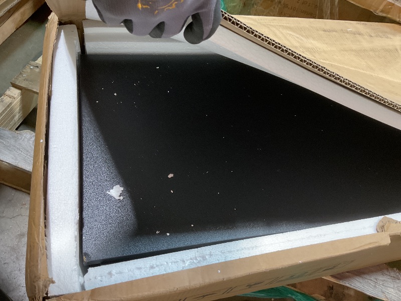 Photo 1 of **MINOR DAMAGE TO CORNERS FROM TRANSPORT **YITAHOME TV Stand with LED Lights & Charging Station, Farmhouse Entertainment Center with Storage Cabinets & Shelves, Cross-Pattern Doors, Fits TVs up to 70'', TV Consoles for Living Room, Black