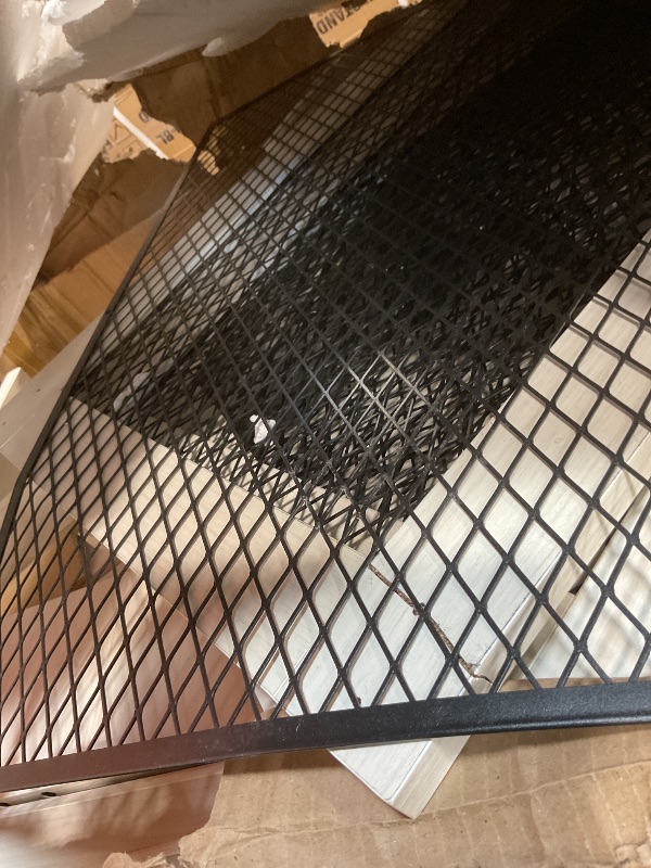 Photo 1 of **SELLING FOR PARTS AS PARTIAL SET. DAMAGE TO CORNERS. SCRATCHES**White Cabinet .parts. Black metal covers