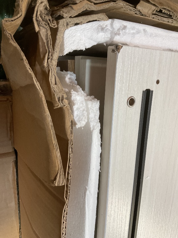 Photo 1 of **DAMAGE TO CORNERS **Dog Crate Furniture for 2 Large Medium Dogs 71 in Dog Kennel with 3 Storage Compartments and Removable Divider, Indoor Dog Cage TV Stand, Double Dog Crates with Sliding Barn Door