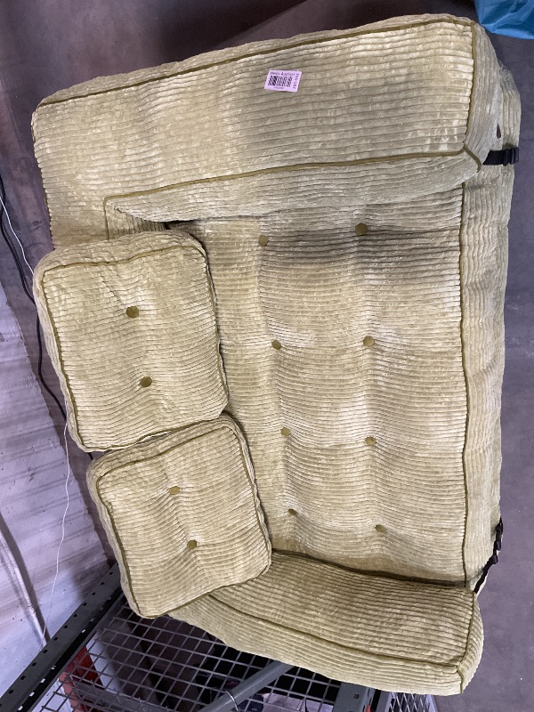 Photo 1 of **DIRT FROM TRANSPORT **MAXYOYO Folding Sofa Bed, L-Shaped Convertible Sofa Bed with Armrest Foldable Sleeper Couch with Pillow, Portable Fold Out Chair Comfy Floor Couch Lounge for Living Room Bedroom, Green, Double