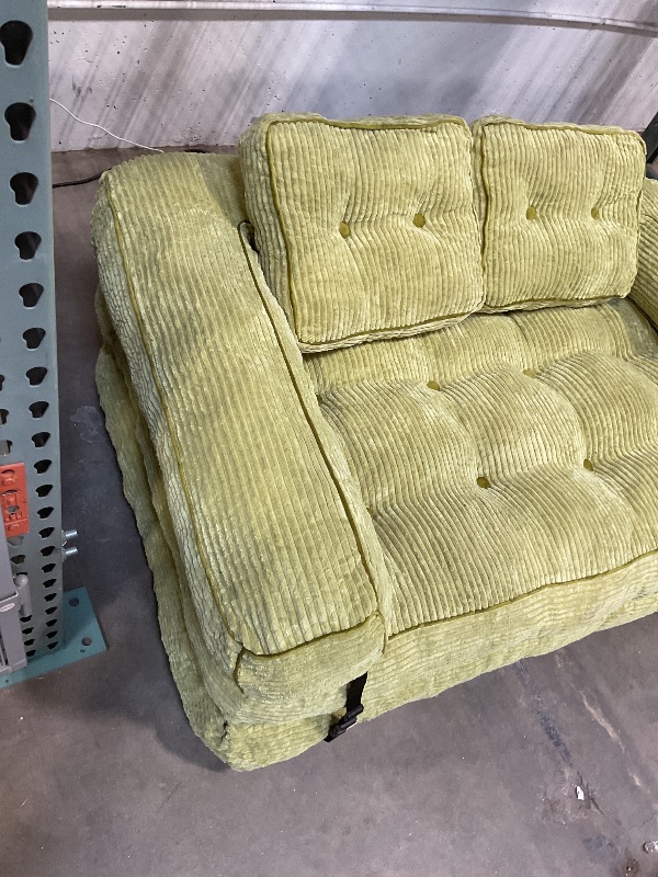 Photo 1 of **DIRT FROM TRANSPORT **MAXYOYO Folding Sofa Bed, L-Shaped Convertible Sofa Bed with Armrest Foldable Sleeper Couch with Pillow, Portable Fold Out Chair Comfy Floor Couch Lounge for Living Room Bedroom, Green, Double