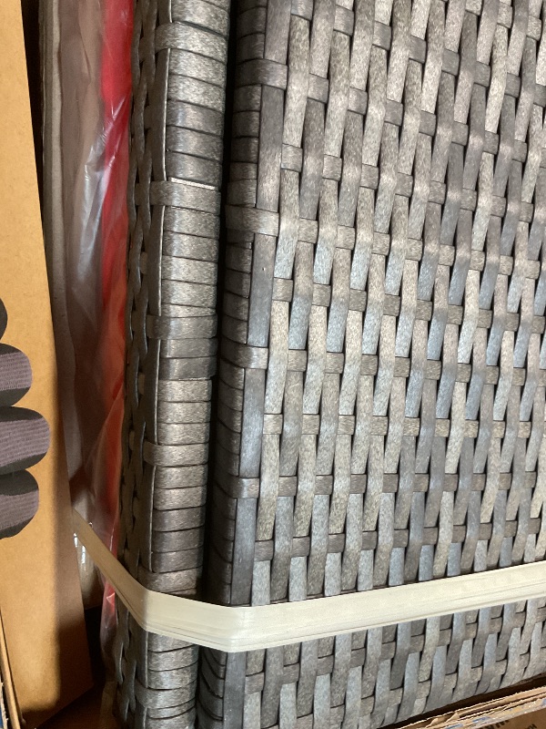 Photo 1 of **SCRATCH**Shintenchi 4 Piece Patio Ratten Set Outdoor Furniture Set Wicker Conversation Set with Cushions and Tempered Glass Tabletop,Red