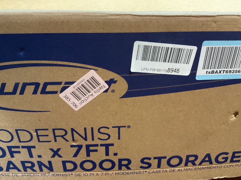 Photo 1 of **2 BOXESModernist® 10 ft. x 7 ft. Barn Door Storage Shed, Made in The USA