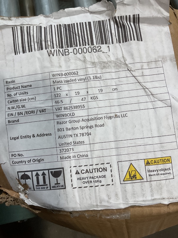 Photo 1 of **PARTIAL ROLL**60" GRAY GRANITE THERMAL-FUSED LAMINATE TOP FOLDING SEMINAR TABLE WITH PANEL LEGS flybold Soundproofing Material Mass Loaded Vinyl 1.1 Lb Wall Soundproof Floor Outdoor Sound Barrier MLV with Acoustic Noise Barrier for Sound Proof Door Ceil