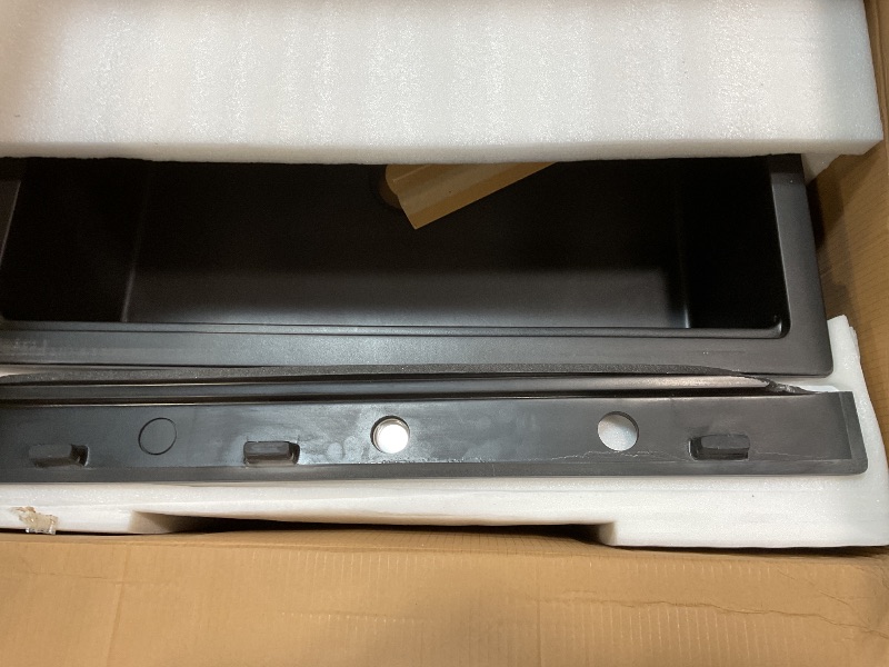 Photo 1 of **BROKEN/PARTS**Sarlai 33 Inch Composite Granite Kitchen Sink - 33x22 Inch Black Kitchen Sink Workstation Drop In Topmount Sinks Granite Quartz Single Bowl Above Counter Sinks Basin