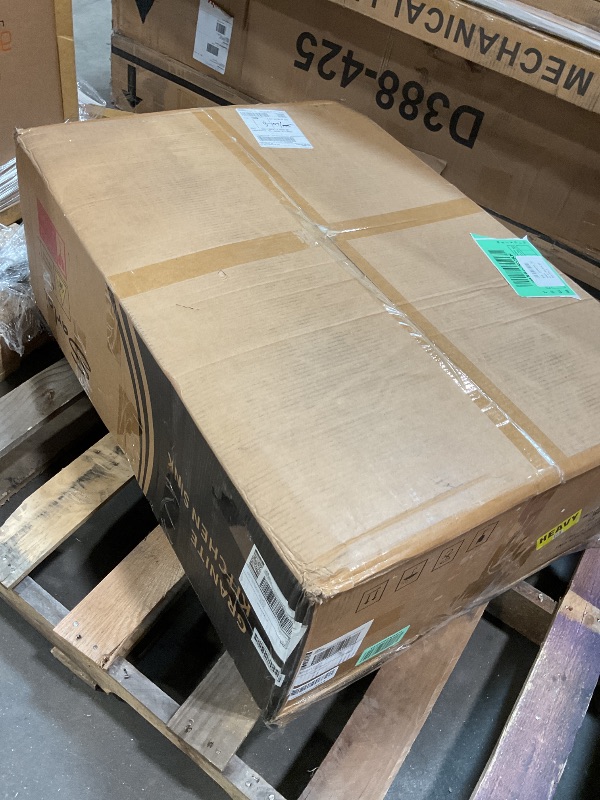 Photo 1 of **BROKEN/PARTS**Sarlai 33 Inch Composite Granite Kitchen Sink - 33x22 Inch Black Kitchen Sink Workstation Drop In Topmount Sinks Granite Quartz Single Bowl Above Counter Sinks Basin