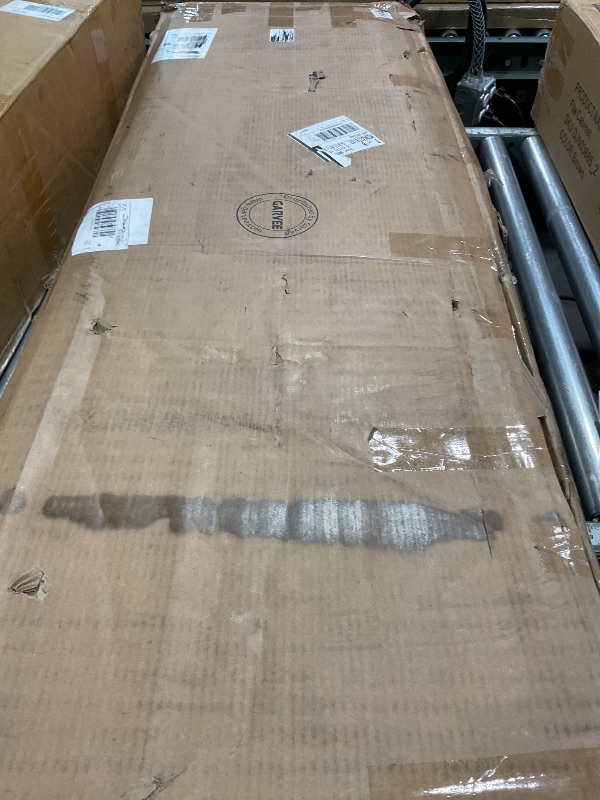 Photo 1 of *MISSING HARDWARE*GAOMON 60" Counter Height Dining Table for 4, Farmhouse Rectangular Tall Bar Height Kitchen Dining Table & Thick Table Top, with Deepened Wine Rack & Shelves for Kitchen, Bar,Retro White & Brown