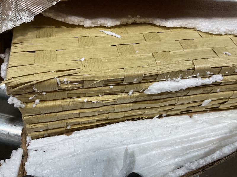 Photo 1 of **DAMAGE TO CORNER**Red Lantern 7 ft. Tall Woven Fiber Dark Beige-6 Panel Room Divider