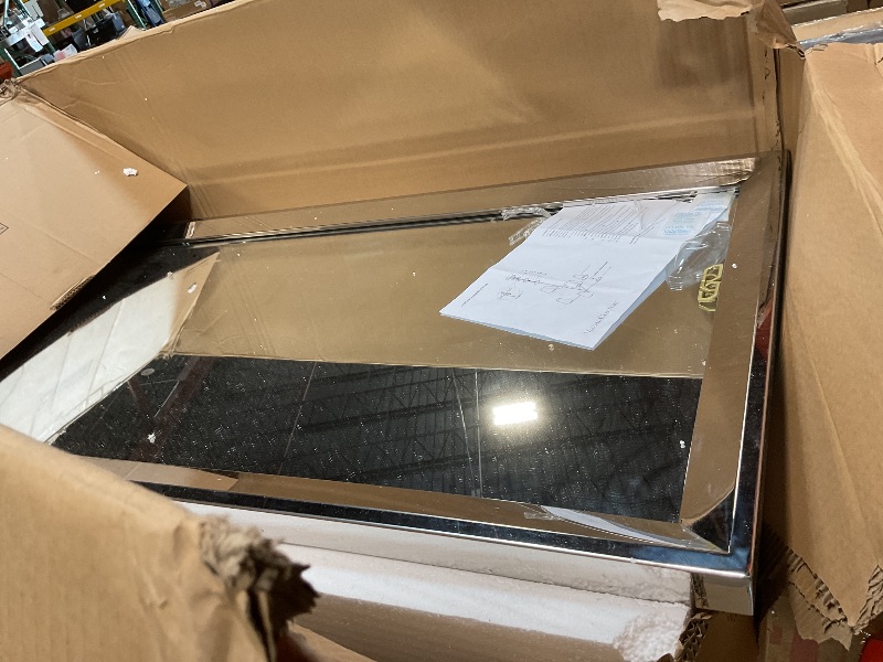 Photo 1 of **DIRT**Chende Rectangular Mirror for Wall Decor, 24"x 52" Large Elegant Wall Mirror for Living Room with 2" Stainless Steel Frame, Angled Beveled Edge, Horizontal/Vertical Hanging