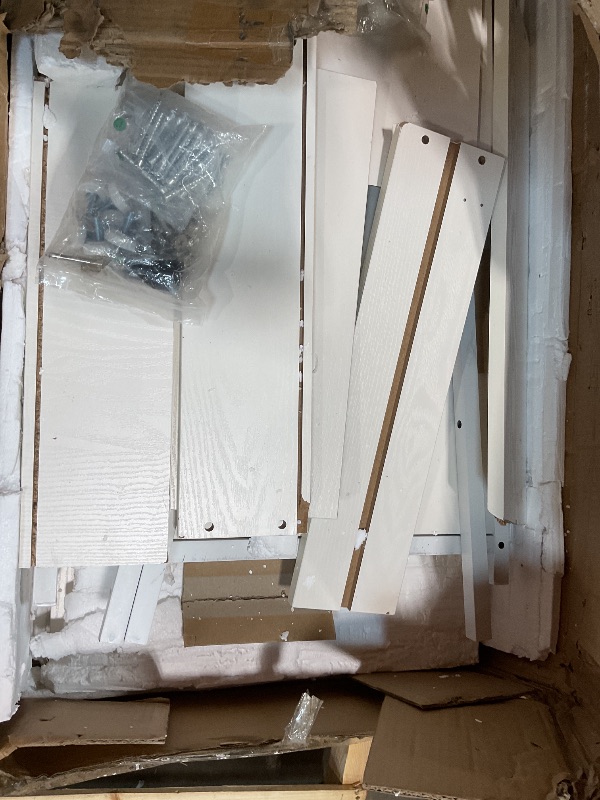 Photo 1 of **SELLING FOR PARTS AS PARTIAL SET. MAJOR DAMAGE**Tribesigns 63 Inch Computer Desk with File Drawer Cabinet, Ergonomic Office Desk with Monitor Stand, Computer Table with Printer Space, Wood PC Table Workstation Desk for Home Office, White