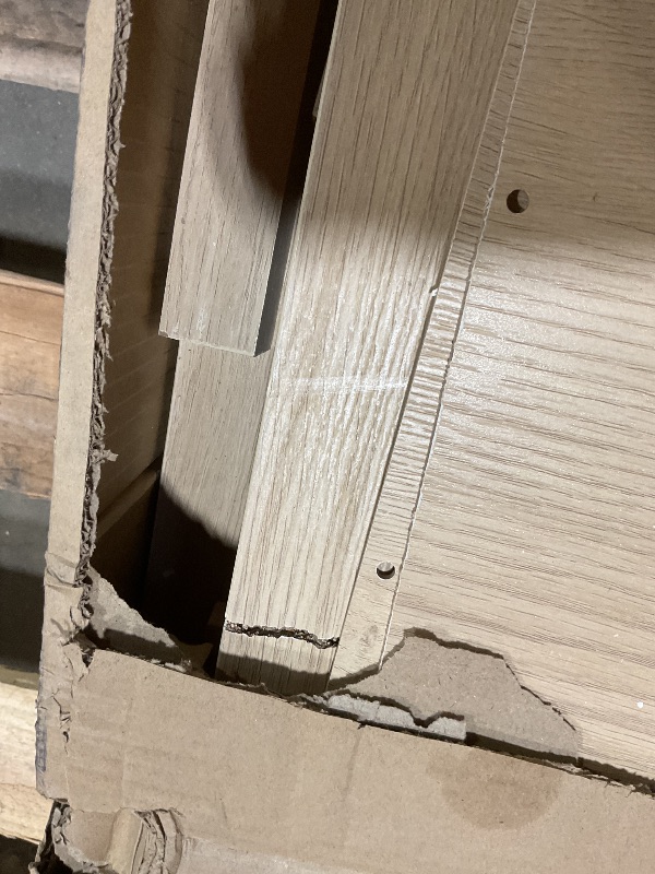 Photo 1 of **MAJOR DAMAGE. SELLING FOR PARTS**GarveeHome 8 Drawer Dresser for Bedroom, 54 in Wide Natural Oak 8 Chest of Drawers with Large Storage, Wooden Dresser Organizer for Living Room, Nursery, Entryway