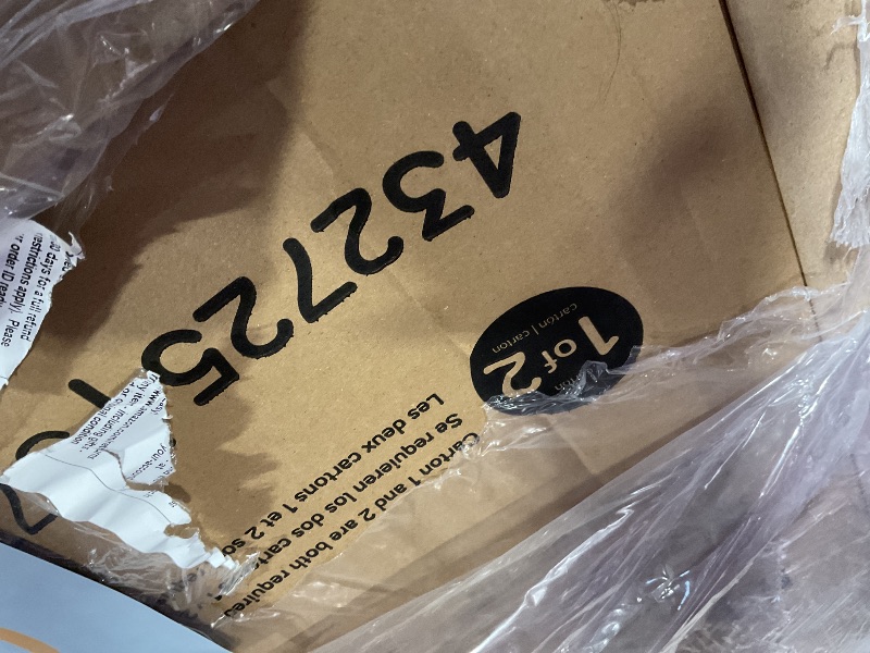 Photo 1 of **SELLING FOR PARTS. ONE BOX OF TWO**Sauder Palladia L Shaped Desk with Drawers, Office Desk with File Cabinet Storage, Cable Management, Keyboard Tray, in Glacier Oak Finish