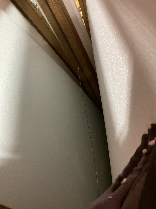 Photo 1 of **CRACK DOWN MIDDLE**YOSHOOT Rustic Wooden Framed Wall Mirror, Natural Wood Bathroom Vanity Mirror for Farmhouse Decor, Vertical or Horizontal Hanging, 60" x 30", Brown