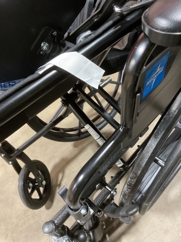 Photo 1 of **DIRT. SCRAPES. CRACK ON FOOT REST. Medline Lightweight Wheelchair for Adults With Swing-Back, Desk-Length Arms, Elevating Leg Rests; 20" x 16"D Seat