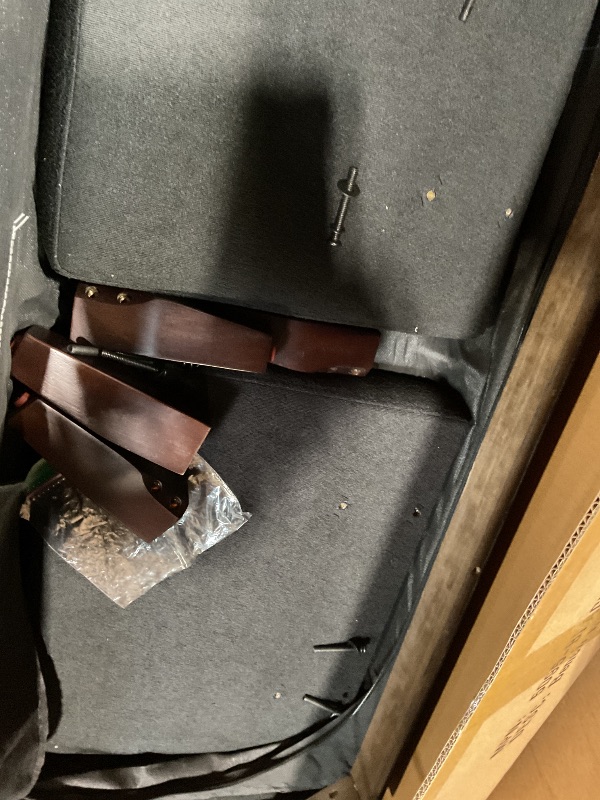 Photo 1 of **MINOR CORNER DAMAGE ON WOOD**24KF Large Upholstered Boucle Fabric Ottoman with Pillows,Comfort Padded Window Bench for Living Room,Entryway Bench,5095-Black