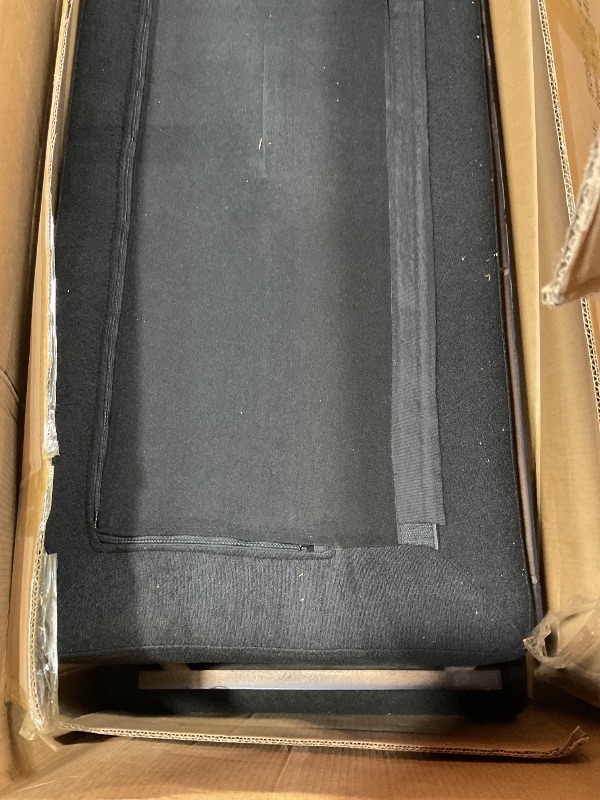 Photo 1 of **MINOR CORNER DAMAGE ON WOOD**24KF Large Upholstered Boucle Fabric Ottoman with Pillows,Comfort Padded Window Bench for Living Room,Entryway Bench,5095-Black