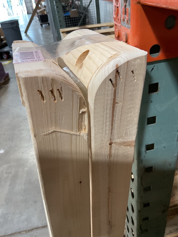 Photo 1 of **CHIPPED**Wood frames with drill holes. Curved ends