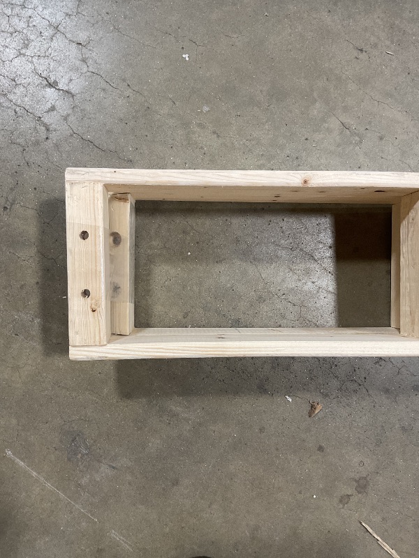 Photo 1 of **CHIPPED**Wood frames with drill holes. Curved ends