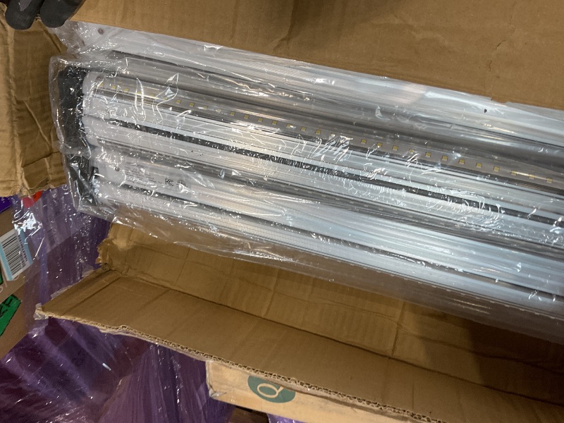 Photo 1 of ***MISSINIG POWER CORD**** Ensenior 10 Pack 8 FT Led Shop Lights, 6000K Clear White, 10000LM Super Bright, 72W Equivalency 936W, Commercial Bay Lighting, U-Shaped Linkable Shop Lights Plug in for Garage, Workshop, FCC Certified