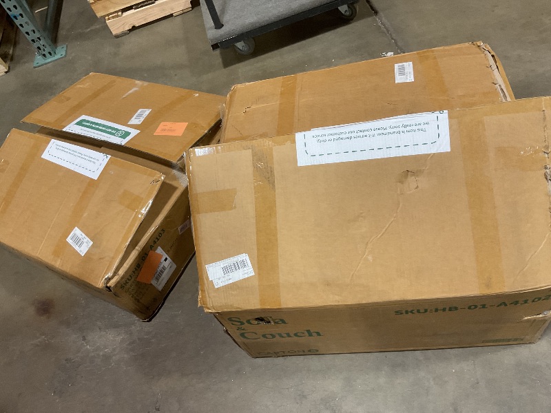 Photo 1 of **SELLING FOR PARTS AS PARTIAL SET. TWO OUT OF THREE BOXES. BOXES B AND C**HONBAY U Shaped Couch with Storage, Corduroy Sectional Couches for Living Room, Modular Sectional Sofa, Blue