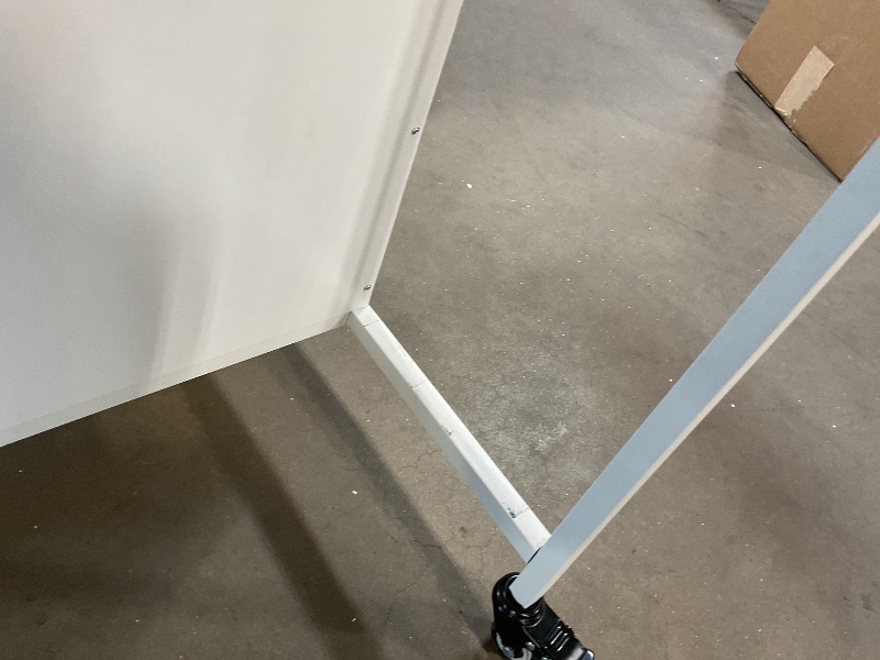 Photo 1 of **CRACKS. DIRT. DENTS. VASAGLE Kitchen Rolling Island, Mobile Kitchen Cart with Storage on Wheels, 27.6 x 43.3 x 35.4 Inches, 2 Drawers, 2 Hooks, for Dining Room, Oak Beige and Matte White UKKI011Y01