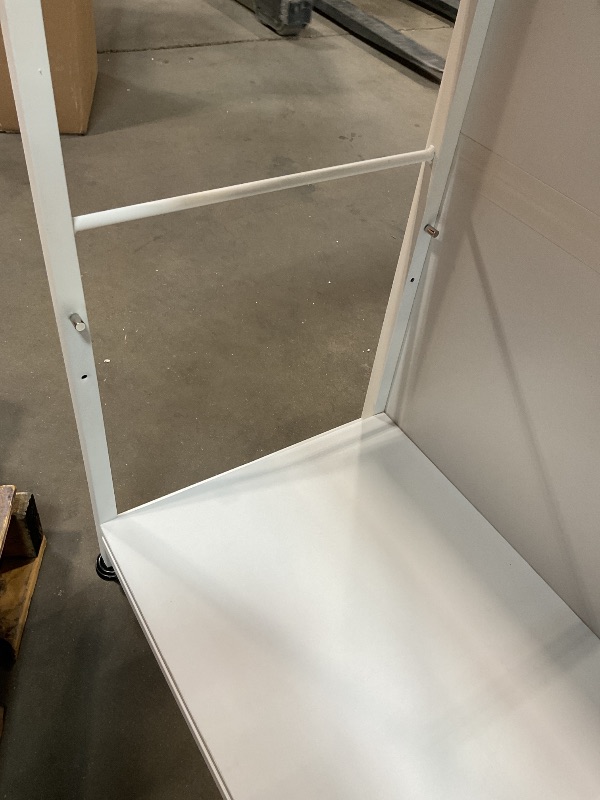 Photo 1 of **CRACKS. DIRT. DENTS. VASAGLE Kitchen Rolling Island, Mobile Kitchen Cart with Storage on Wheels, 27.6 x 43.3 x 35.4 Inches, 2 Drawers, 2 Hooks, for Dining Room, Oak Beige and Matte White UKKI011Y01