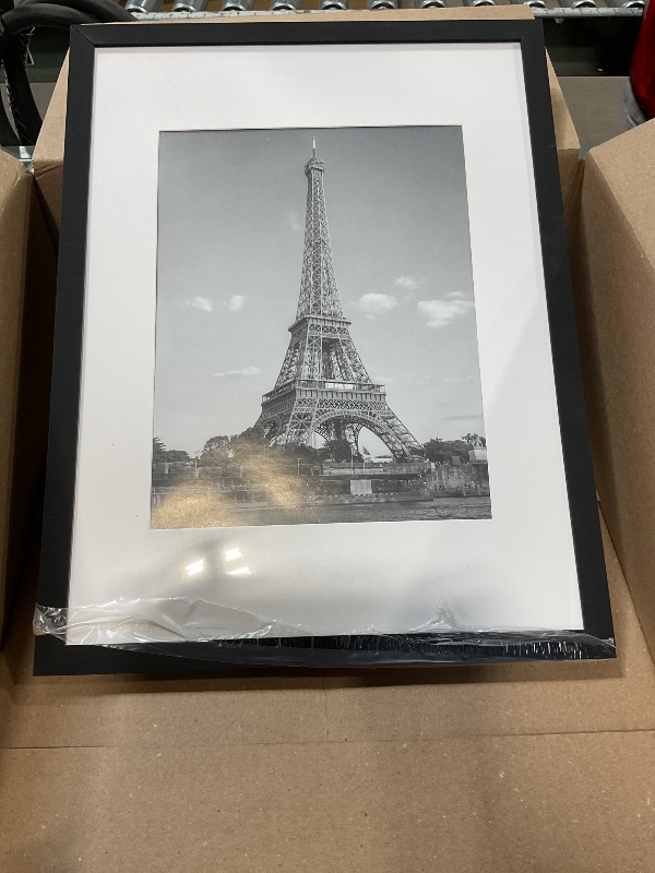 Photo 1 of  upsimples 12x16 Picture Frame, Display Pictures 8.5x11 with Mat or 12x16 Without Mat, Wall Hanging Photo Frame, Black, 1 Pack