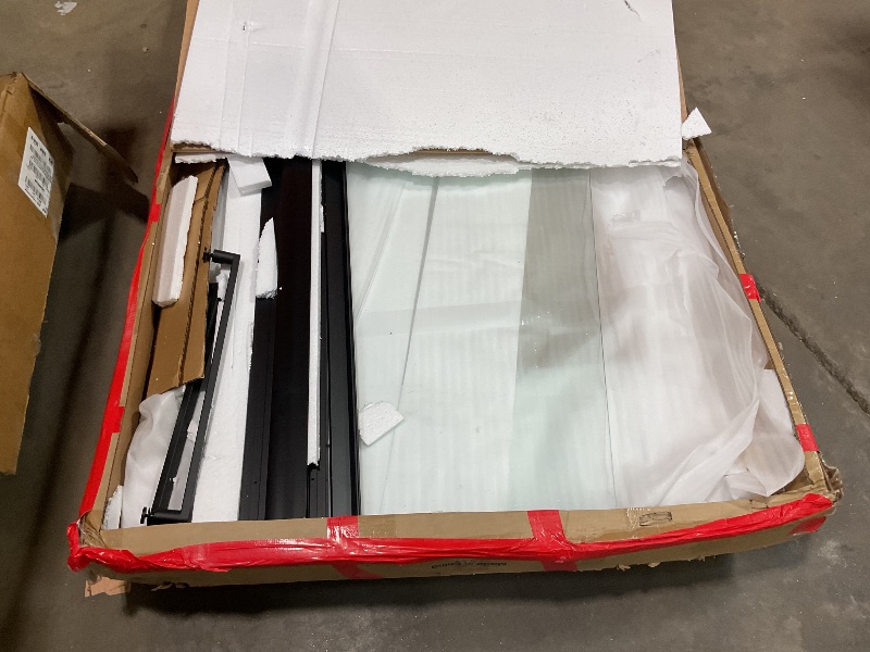 Photo 1 of ***RAILS HAVE BEEN CUT FROMA PREVIOUS INSTALLATION/POSSIBLY FOR PARTS*** Sliding Shower Door 56-60 Inch W×72 Inch H – Double Sliding Glass Shower Door with 6mm Tempered Safety Glass, Easy-Glide Rollers for Walk-in Shower and Contemporary Bathroom Setup