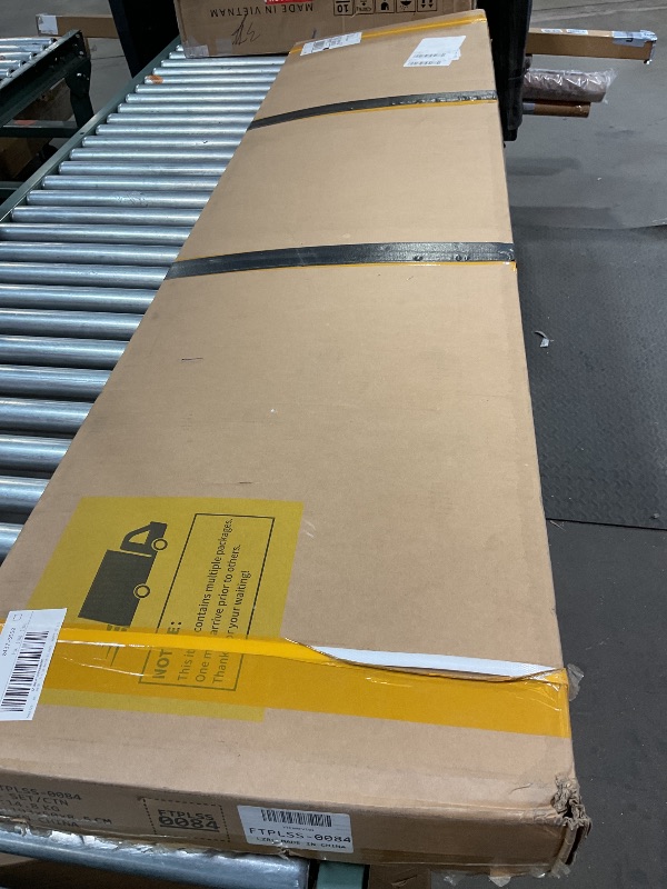 Photo 1 of **BOX 1 of 2 ONLY**DWVO 5x3FT Outdoor Storage Shed with Fence-Style and Side Windows, Floor, Lockable Doors, Plastic Storage for Backyard and Garden, Brown