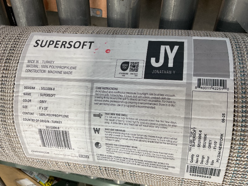 Photo 1 of **** *HAS BURNT SPOT **** JONATHAN Y SUPERSOFT Haze 8 x 10 (ft) Loomed Light Gray Rectangular Indoor Solid Mid-Century Modern Pet Friendly Area rug
Item #3701089 |
Model #SEU100K-8