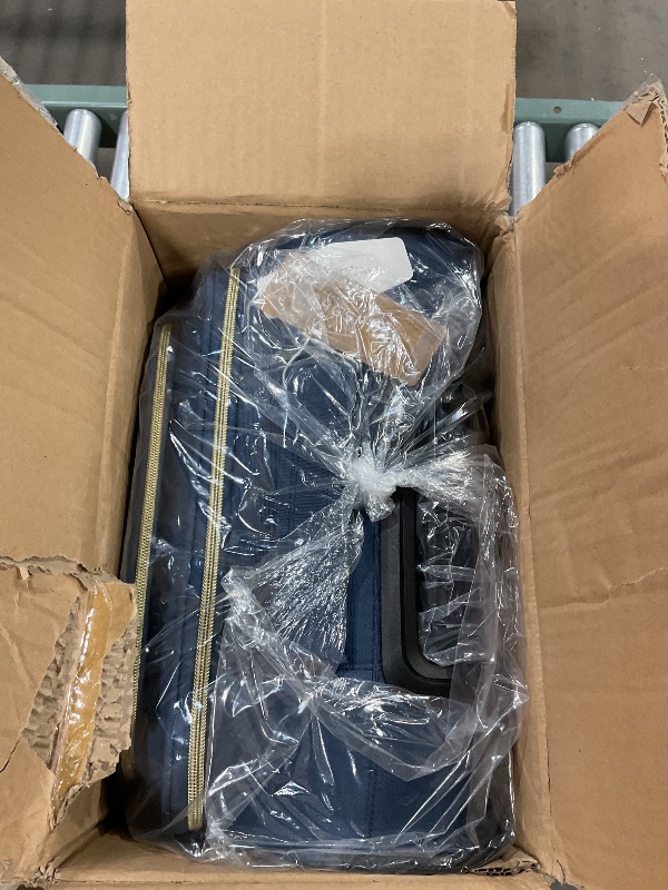 Photo 1 of ***BROKEN HANDLE***** BAGSMART Underseat Carry On luggage Airline Approved, 16-inch Small Softside Underseater Travel Suitcase with Spinner Wheels Overnight Bag Small Rolling Carry-on for Women Men Weekender, Navy Blue