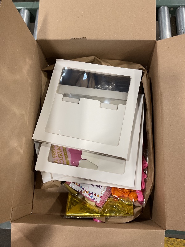 Photo 1 of 101Pcs Baby First Birthday Decorations for Girl with Balloon Boxes, Rose Red Pink Crown 1st Confetti Foil Balloons Arch Kit for 1st Birthday Decorations Baby Girl