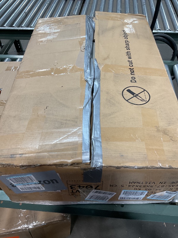 Photo 1 of **MISSING HARDWARE/PARTS ONLY.**DWVO Vanity Desk with Mirror and Lights, Makeup Vanity Table Set with Power Outlets and Chair, Makeup Desk with 3 Drawers and Open Shelves, Dressing Table for Bedroom, 3 Color Light Modes, White