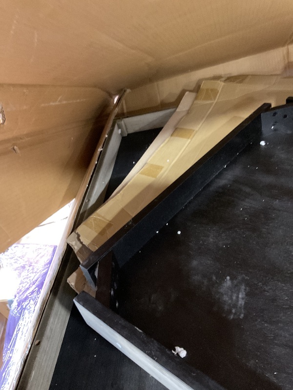 Photo 1 of **TABLE ONLY. CRACKING IN CORNER**Peatuk 5-Piece Solid Wood Dining Table Set for 4, Modern Breakfast Dinette Kitchen Table with Bench & Chairs for Dining Room, Kitchen, Grey