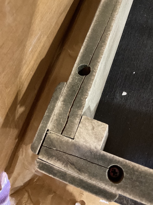 Photo 1 of **TABLE ONLY. CRACKING IN CORNER**Peatuk 5-Piece Solid Wood Dining Table Set for 4, Modern Breakfast Dinette Kitchen Table with Bench & Chairs for Dining Room, Kitchen, Grey