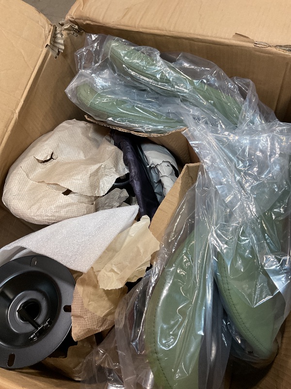 Photo 1 of ** 2 STOOLS. COLOR IS GREEN**Shintenchi Bar Stools Set of 4 Modern Swivel Bar Chairs, Counter Height Faux Leather Metal Barstools, Upholstered Island Chairs with Back and Footrest, Gray