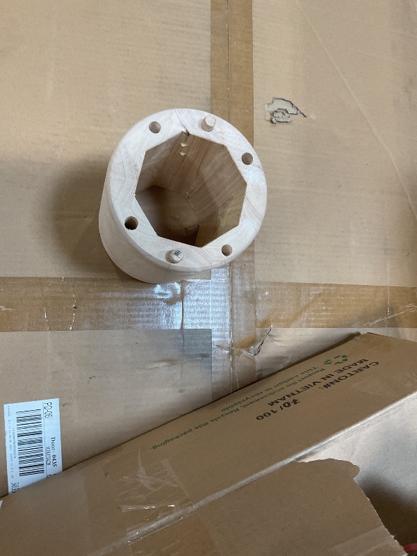 Photo 1 of **SELLING FOR PARTS AS PARTIAL SET. MISSING TABLETOP**IC International Concepts 36-Inch Square Top Pedestal Dining Table, 41.1-Inch Height, Sturdy Solid Wood Construction, Perfect for Customization and Home Décor - Unfinished