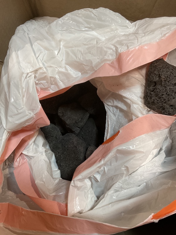 Photo 1 of ***BIGGER IN PERSON*** GASPRO 50lb Large Black Lava Rocks, 1-3 Inch, Ideal for Outdoor Fire Pits, Indoor Fireplaces with Propane and Natural Gas