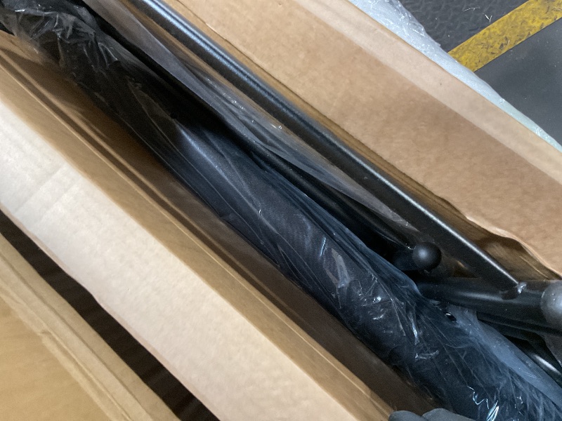 Photo 1 of **SELLING FOR PARTS. GLASS ON TABLE IS BROKEN**Shintenchi 6 Piece Patio Dining Set with Umbrella, Outdoor Furniture Set with 4 Folding Chairs and Tempered Glass Top Dining Table fot Lawn Backyard Garden Porch Black