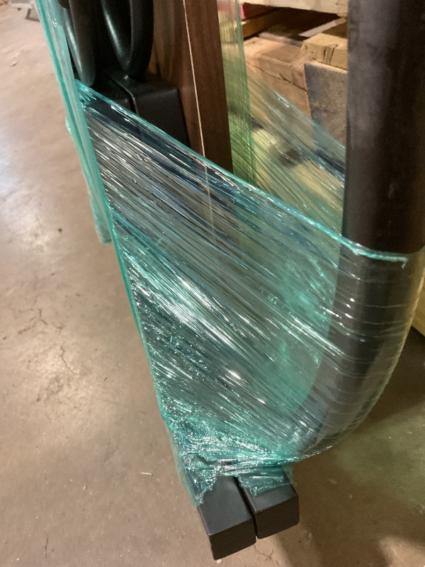 Photo 1 of **MISSING GLASS TABLETOP. SCRAPE DAMAGE**Metal frame table. Missing glass tabletop. 