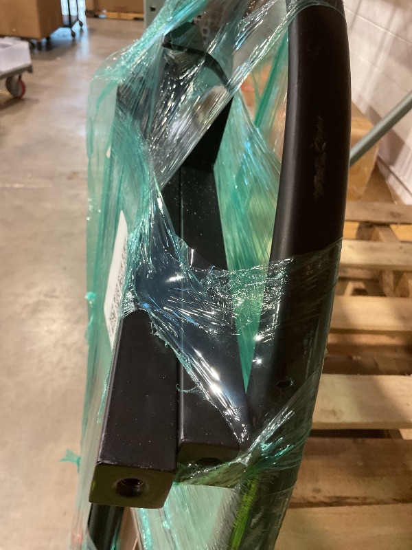 Photo 1 of **MISSING GLASS TABLETOP. SCRAPE DAMAGE**Metal frame table. Missing glass tabletop. 