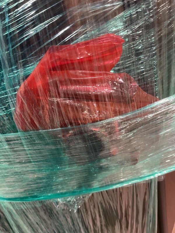 Photo 1 of **MISSING GLASS TABLETOP. SCRAPE DAMAGE**Metal frame table. Missing glass tabletop. 