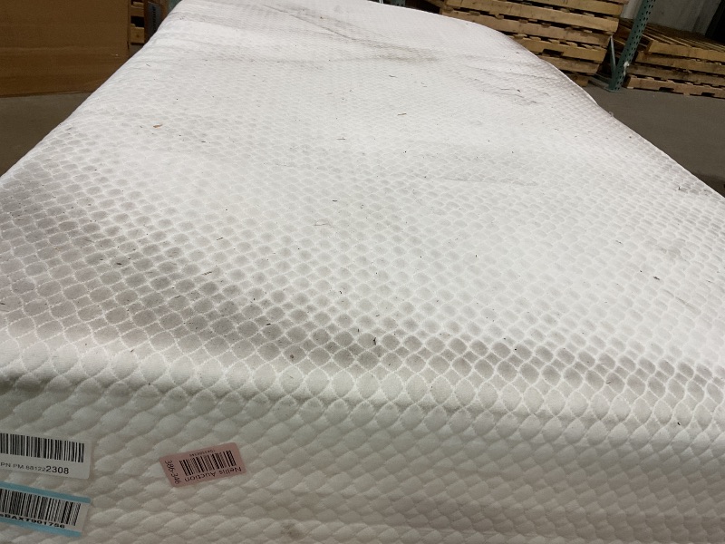 Photo 1 of **DIRT FROM TRANSPORT. TEAR ON CORNER**FDW | 12 Inch Twin Mattress | Medium Firm | Gel Memory Foam Mattress | White | , CertiPUR-US Certified | Pressure Relief, Cooling Ventilated Foam | Washable Removable Cover