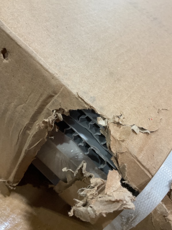 Photo 1 of **DENTS**Keter Manor 4x6 Resin Outdoor Storage Shed Kit-Perfect to Store Patio Furniture, Garden Tools Bike Accessories, Beach Chairs and Lawn Mower, Grey & White