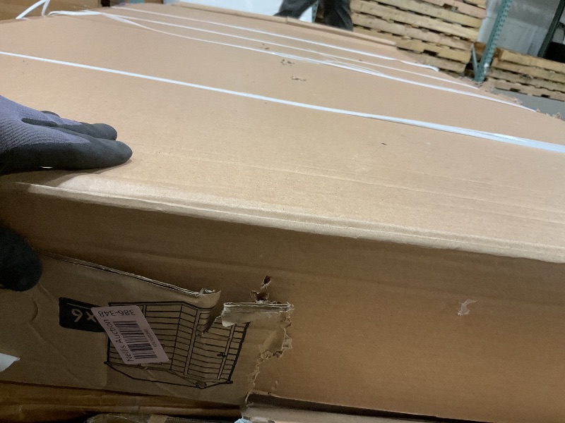 Photo 1 of **DENTS**Keter Manor 4x6 Resin Outdoor Storage Shed Kit-Perfect to Store Patio Furniture, Garden Tools Bike Accessories, Beach Chairs and Lawn Mower, Grey & White