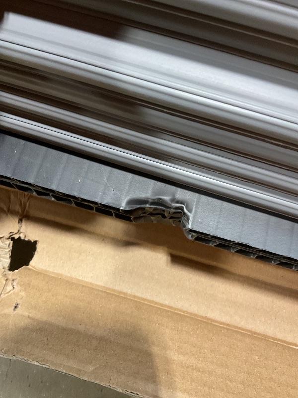 Photo 1 of **DENTS**Keter Manor 4x6 Resin Outdoor Storage Shed Kit-Perfect to Store Patio Furniture, Garden Tools Bike Accessories, Beach Chairs and Lawn Mower, Grey & White