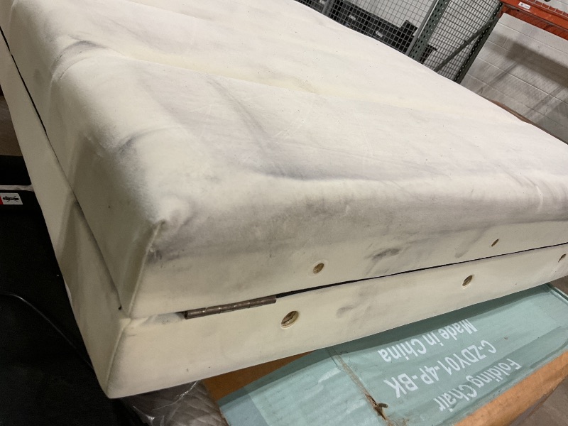 Photo 1 of **DIRT FROM TRANSPORT **24KF Cream Velvet Tufted King Upholstered Headboard, Modern Vertical Channel Design California King Headboard with Stepped Silhouette Top Edge,Cream