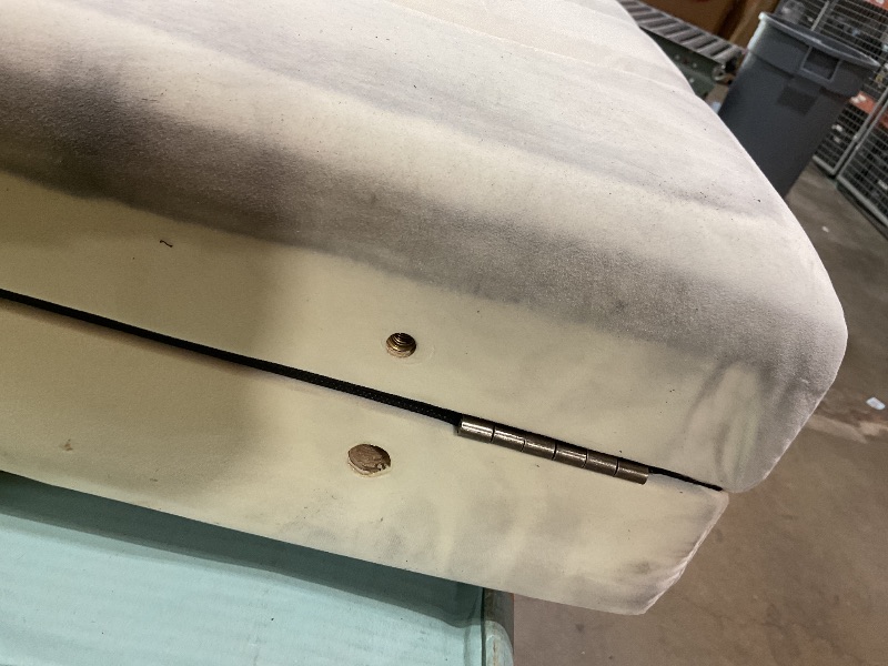 Photo 1 of **DIRT FROM TRANSPORT **24KF Cream Velvet Tufted King Upholstered Headboard, Modern Vertical Channel Design California King Headboard with Stepped Silhouette Top Edge,Cream