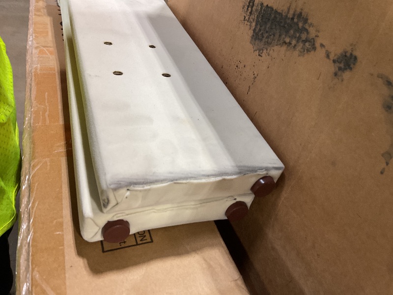 Photo 1 of **DIRT FROM TRANSPORT **24KF Cream Velvet Tufted King Upholstered Headboard, Modern Vertical Channel Design California King Headboard with Stepped Silhouette Top Edge,Cream